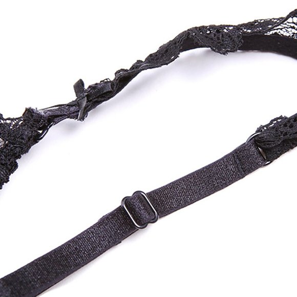 Lace Bra Set, Panties, And Transparent Robe Set 7 pcs - Picture 9 of 15